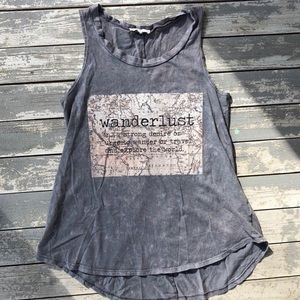 Wanderlust Distressed Sleeveless Shirt